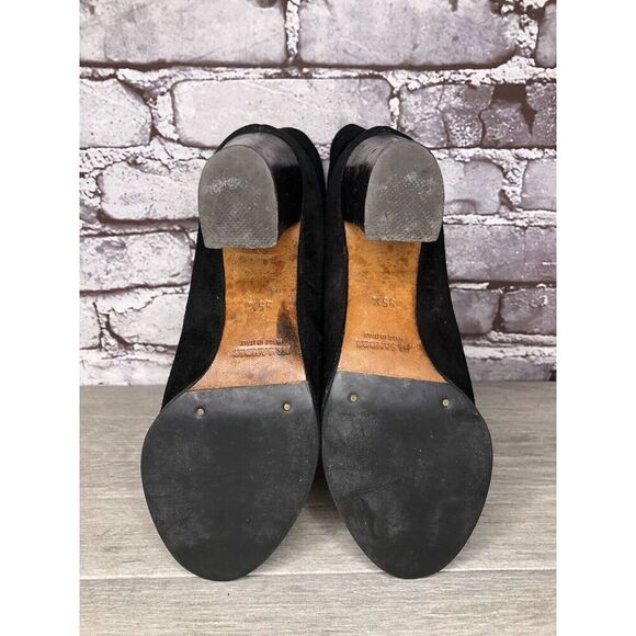 Jil Sander Black Suede Leather Pull On Heel Booties Boots Women Sz 35.5EU/5M US - Picture 10 of 16
